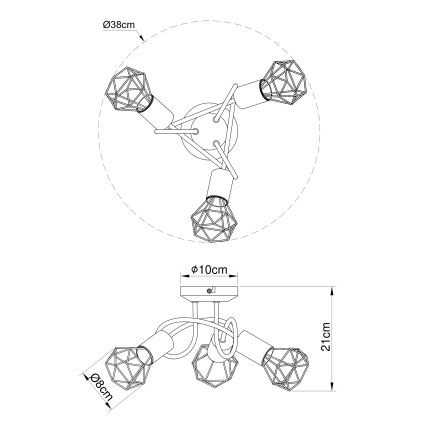 Globo - Přisazený lustr 3xE14/40W/230V