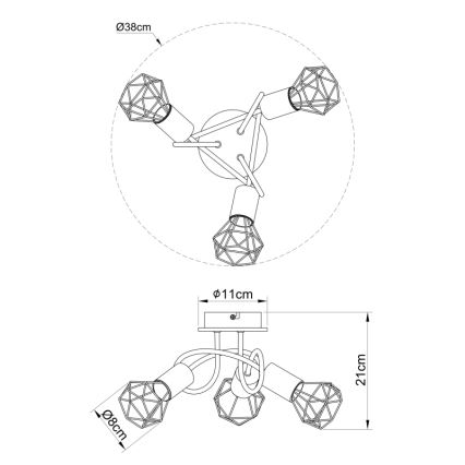 Globo - Přisazený lustr 3xE14/40W/230V