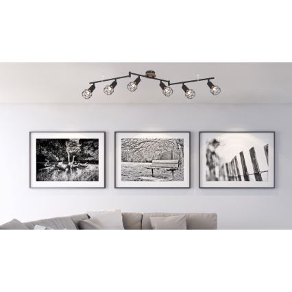 Globo - Bodové svítidlo 6xE14/40W/230V černá/hnědá