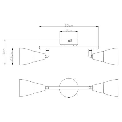 Globo - Bodové svítidlo 2xE14/40W/230V