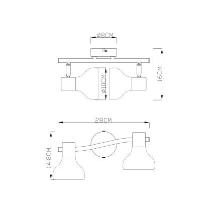 Globo - Bodové svítidlo 2xE14/40W/230V