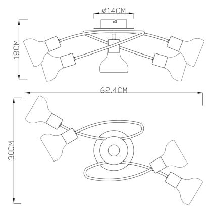 Globo - Přisazený lustr 5xE14/40W/230V