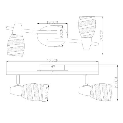 Globo - Bodové svítidlo 2xE14/40W/230V