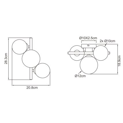 Globo - LED Přisazený lustr RIHA 3xG9/3,5W/230V