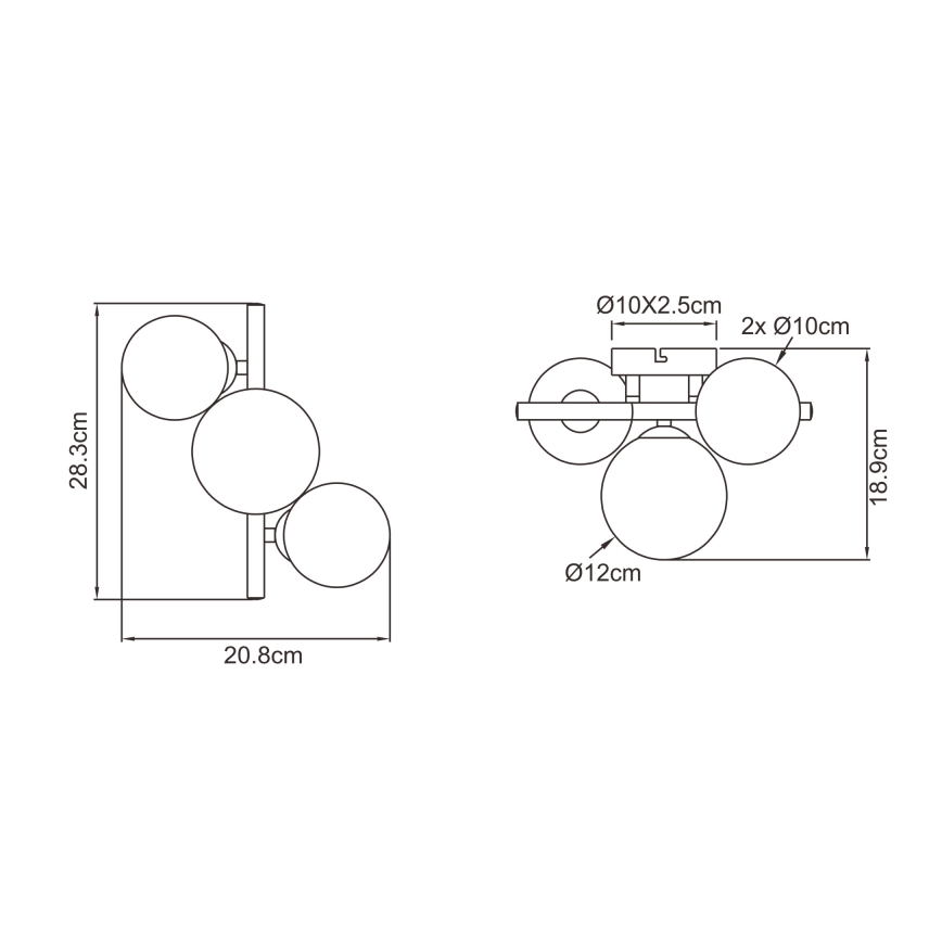 Globo - LED Přisazený lustr RIHA 3xG9/3,5W/230V