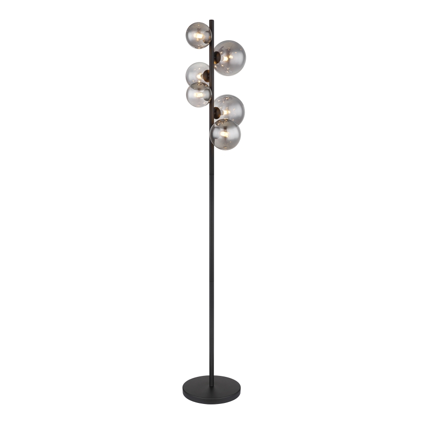 Globo - LED Stojací lampa 6xG9/3,5W/230V kouřová/černá