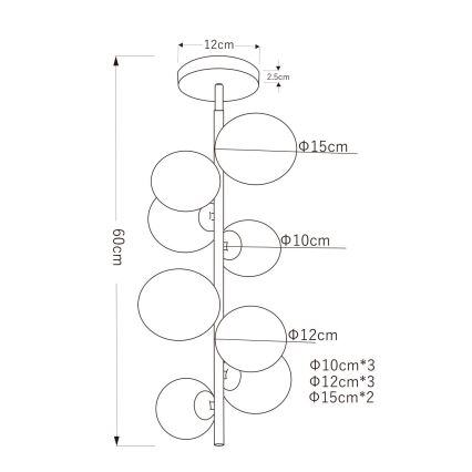 Globo - LED Lustr na tyči 8xG9/3W/230V