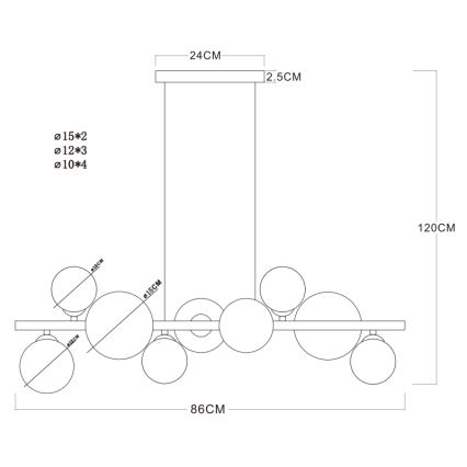 Globo - LED Lustr na lanku 9xG9/3W/230V