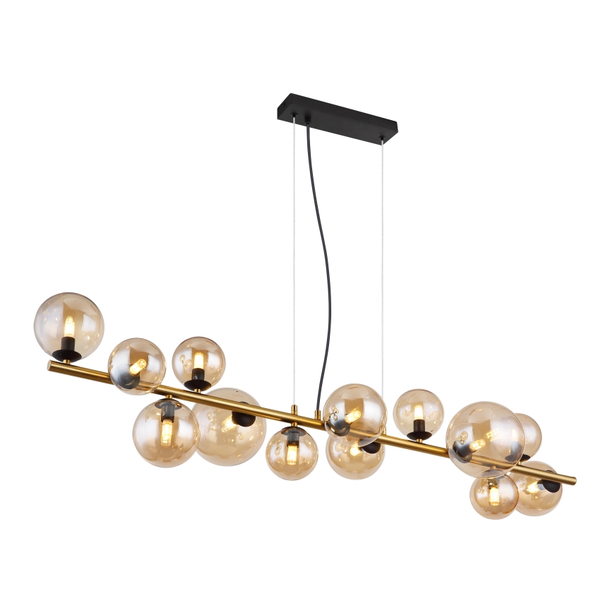 Globo - LED Lustr na lanku 13xG9/3,5W/230V kouřová/hnědá