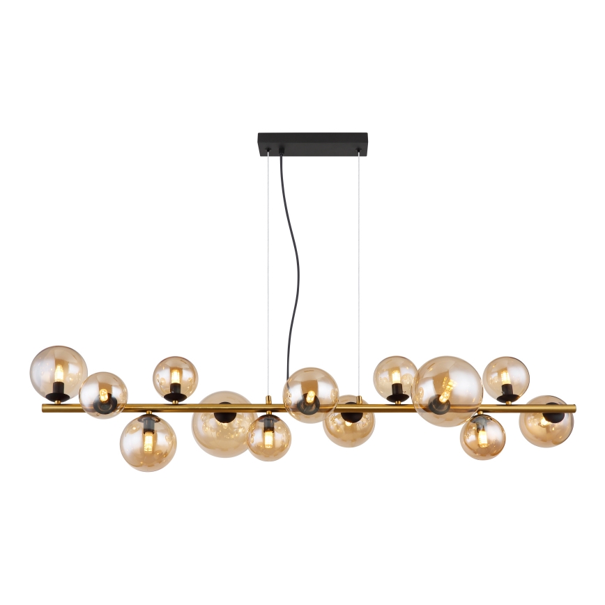 Globo - LED Lustr na lanku 13xG9/3,5W/230V kouřová/hnědá