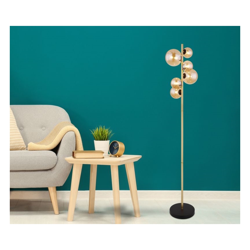 Globo - LED Stojací lampa 6xG9/3W/230V mosaz