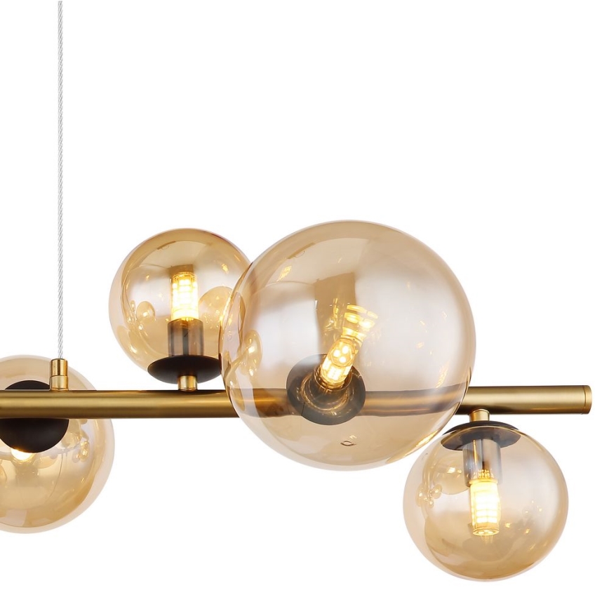Globo - LED Lustr na lanku 9xG9/3W/230V mosaz
