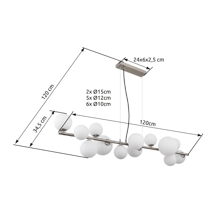 Globo - LED Lustr na lanku 13xG9/3,5W/230V bílá