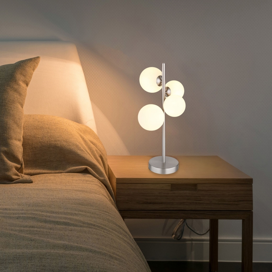 Globo - LED Stolní lampa 4xG9/3W/230V matný chrom