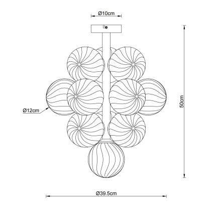 Globo - Lustr na tyči 13xG9/4W/230V