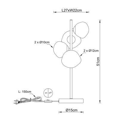 Globo - Stolní lampa 4xG9/5W/230V