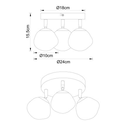 Globo - Bodové svítidlo 3xG9/5W/230V