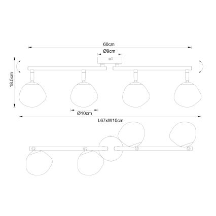 Globo - Bodové svítidlo 4xG9/5W/230V