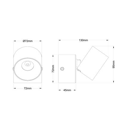 Globo - LED Nástěnné bodové svítidlo LED/6W/230V