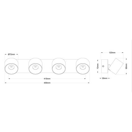Globo - LED Bodové svítidlo 4xLED/6W/230V