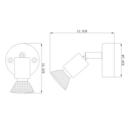 Globo - LED Nástěnné bodové svítidlo 1xGU10/3W/230V
