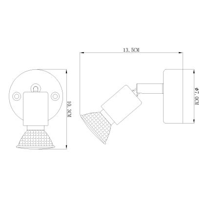 Globo - LED Nástěnné bodové svítidlo 1xGU10/3W/230V