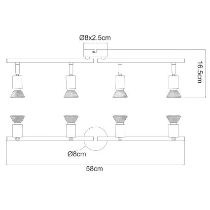 Globo - LED Bodové svítidlo 4xGU10/3W/230V