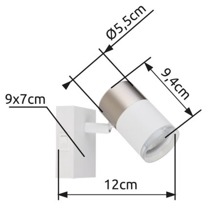 Globo - Nástěnné bodové svítidlo 1xGU10/25W/230V bílá/matný chrom