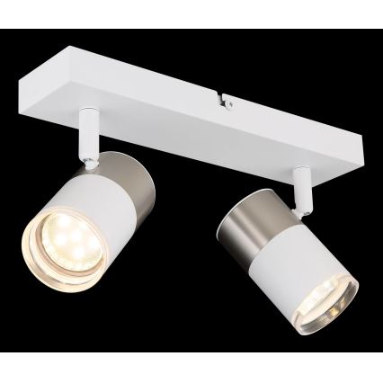 Globo - Bodové svítidlo 2xGU10/25W/230V bílá/matný chrom