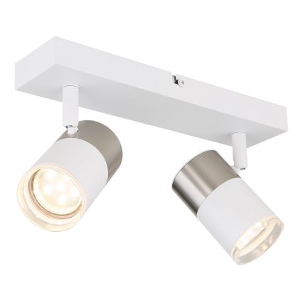 Globo - Bodové svítidlo 2xGU10/25W/230V bílá/matný chrom