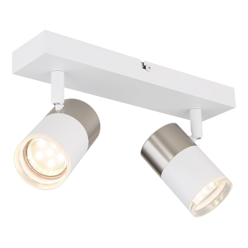 Globo - Bodové svítidlo 2xGU10/25W/230V bílá/matný chrom