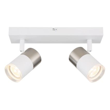 Globo - Bodové svítidlo 2xGU10/25W/230V bílá/matný chrom