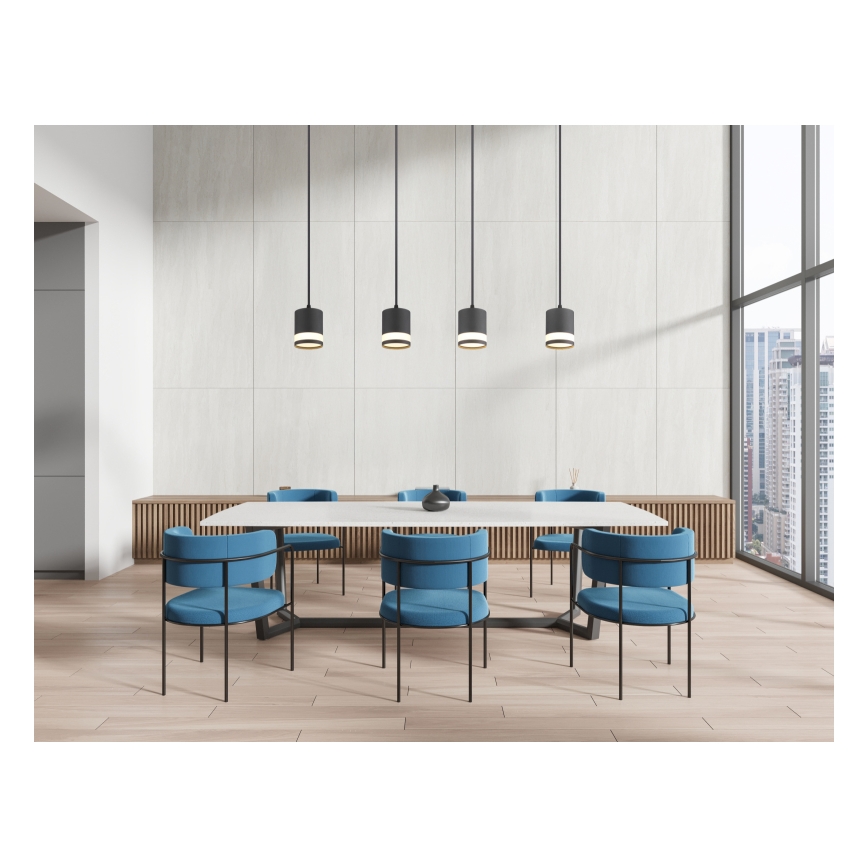 Globo - LED Lustr na lanku 4xGX53/7W/230V 3000K černá