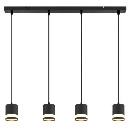 Globo - LED Lustr na lanku 4xGX53/7W/230V 3000K černá