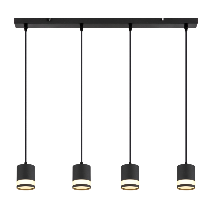 Globo - LED Lustr na lanku 4xGX53/7W/230V 3000K černá