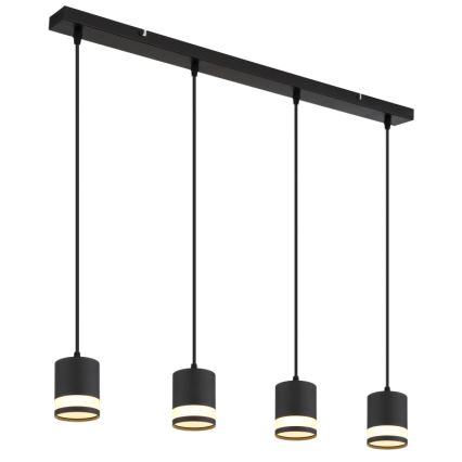 Globo - LED Lustr na lanku 4xGX53/7W/230V 3000K černá