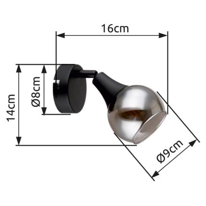 Globo - Nástěnné bodové svítidlo 1xE14/40W/230V černá