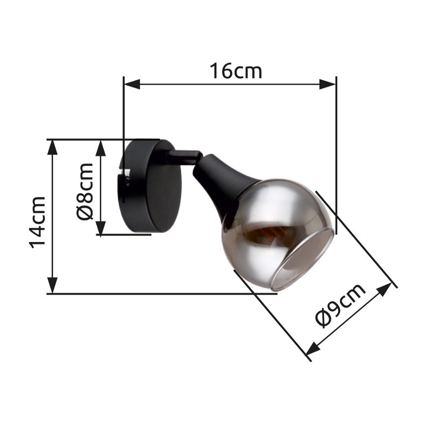 Globo - Nástěnné bodové svítidlo 1xE14/40W/230V černá