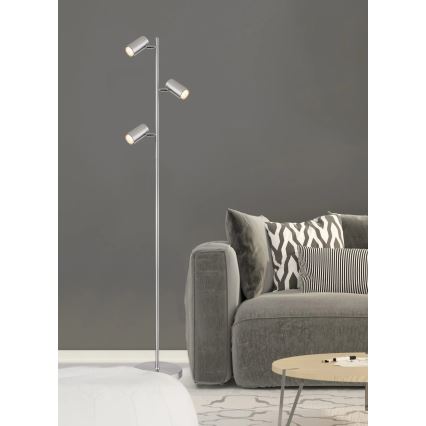 Globo - Stojací lampa 3xGU10/5W/230V matný chrom