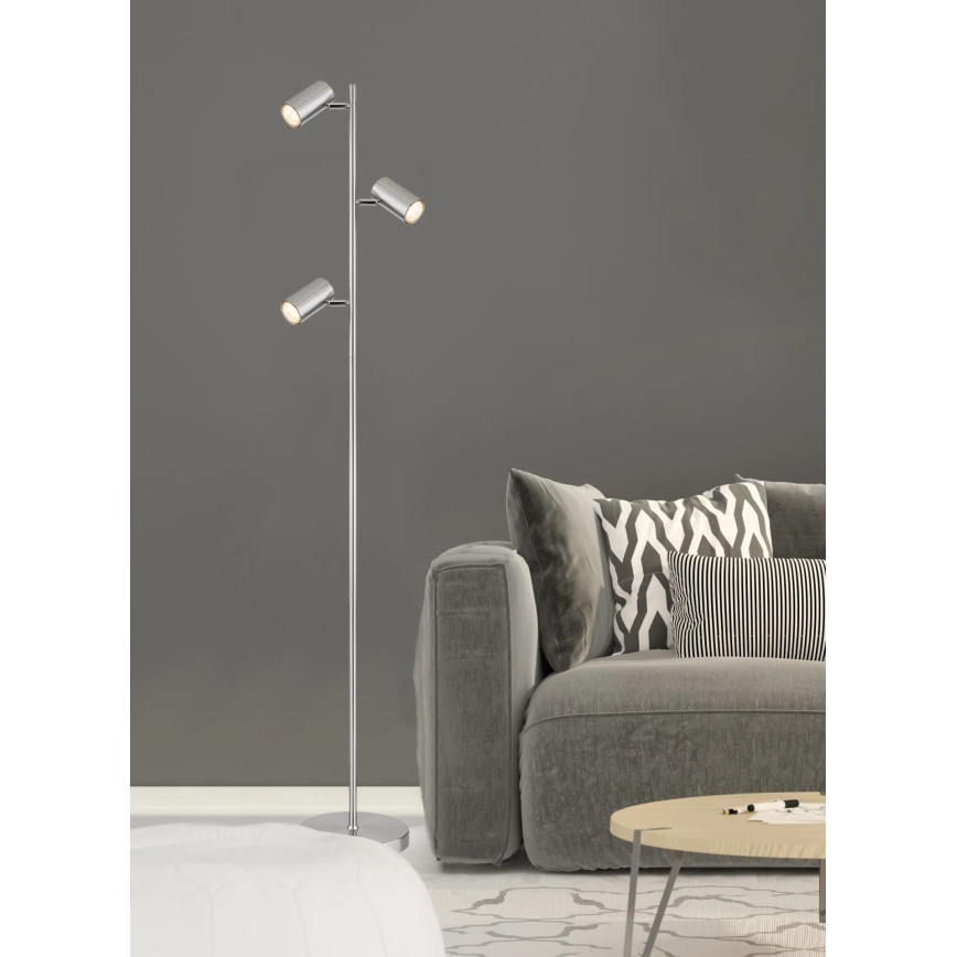 Globo - Stojací lampa 3xGU10/5W/230V matný chrom