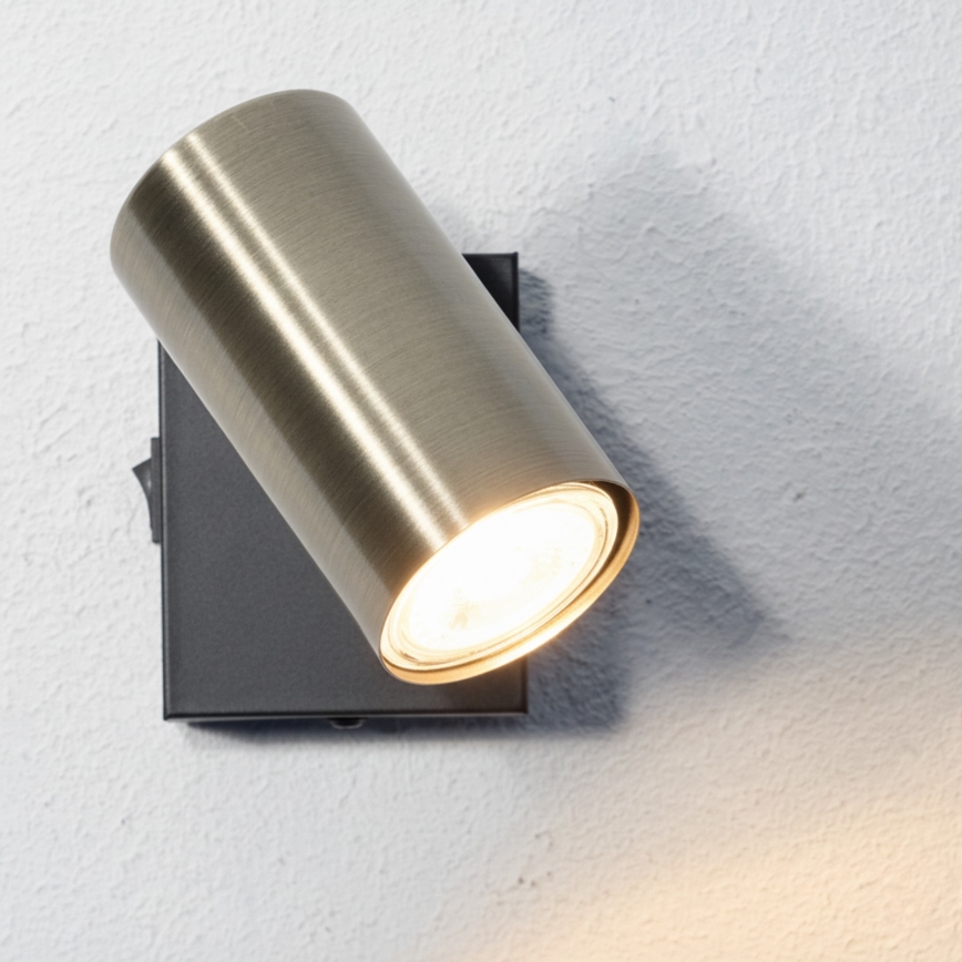 Globo - Nástěnné bodové svítidlo 1xGU10/25W/230V černá/mosaz