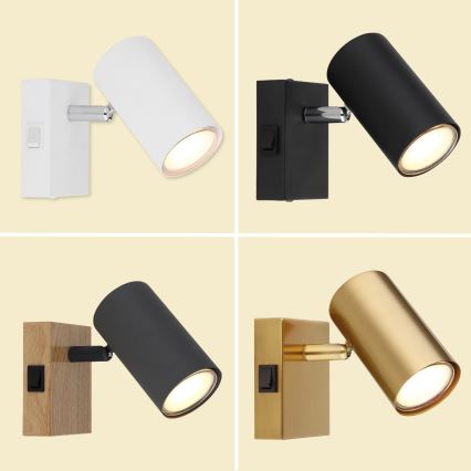 Globo - Nástěnné bodové svítidlo 1xGU10/25W/230V černá/mosaz