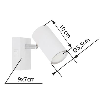 Globo - Nástěnné bodové svítidlo 1xGU10/25W/230V bílá
