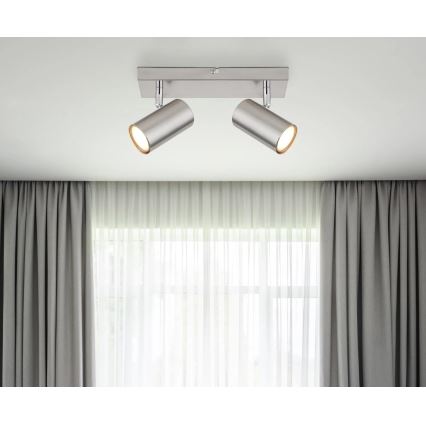 Globo - Bodové svítidlo 2xGU10/25W/230V matný chrom