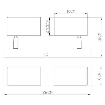 Globo - Bodové svítidlo 2xGU10/35W/230V hnědá/černá