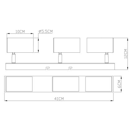 Globo - Bodové svítidlo 3xGU10/35W/230V černá