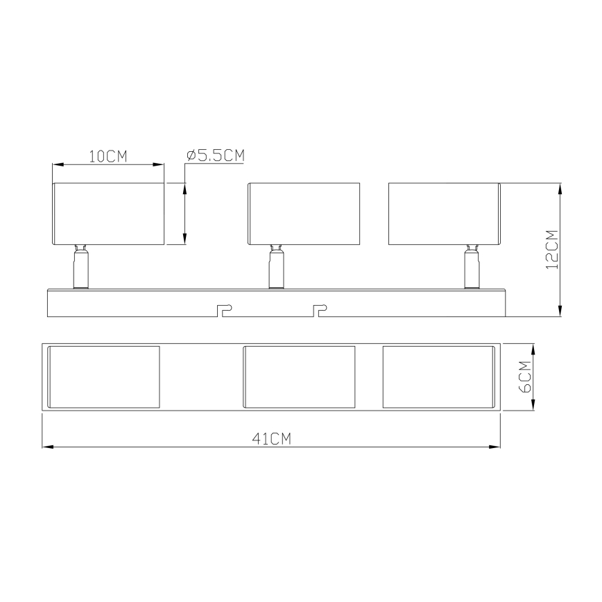 Globo - Bodové svítidlo 3xGU10/35W/230V černá