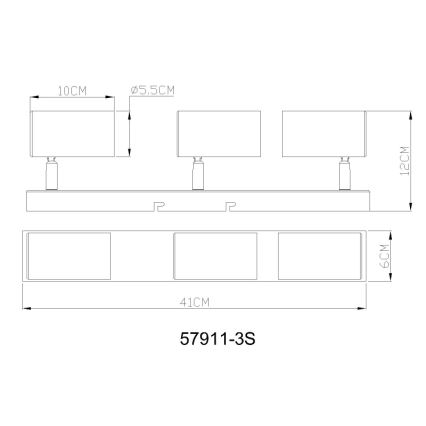 Globo - Bodové svítidlo 3xGU10/35W/230V