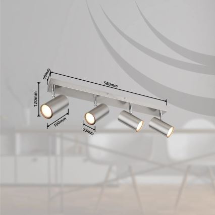 Globo - Bodové svítidlo 4xGU10/25W/230V matný chrom