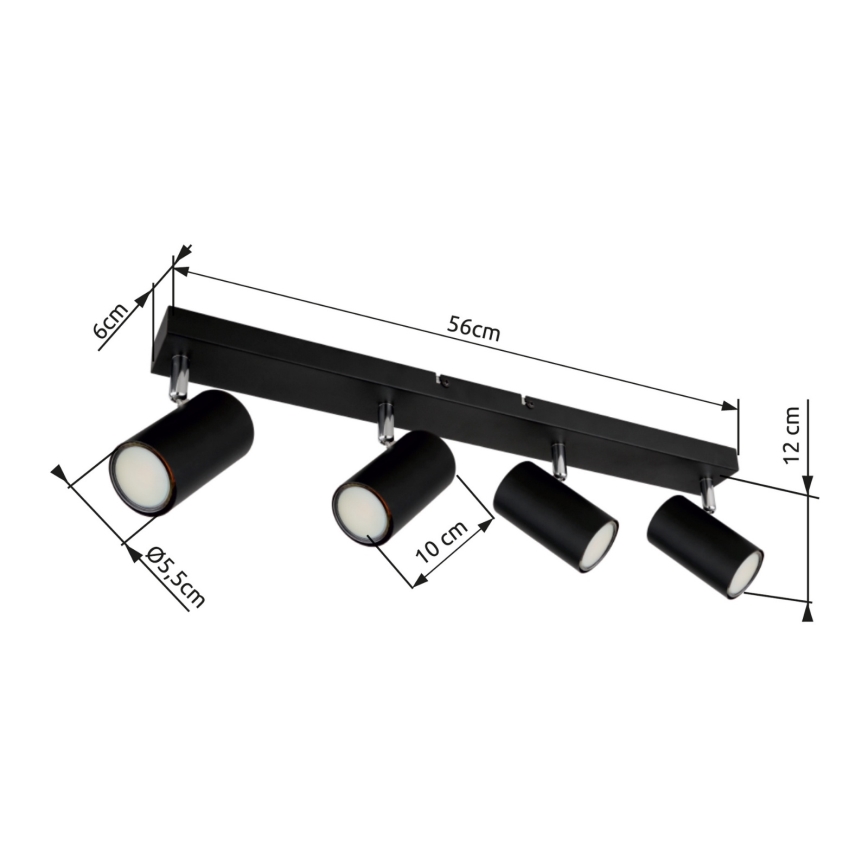 Globo - Bodové svítidlo 4xGU10/35W/230V černá